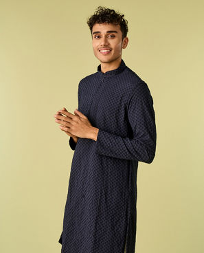 Diwas Men Dark Blue Radiance Kurta Pajama