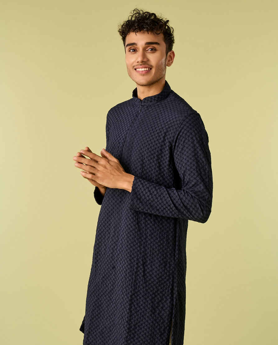 Diwas Men Dark Blue Radiance Kurta Pajama