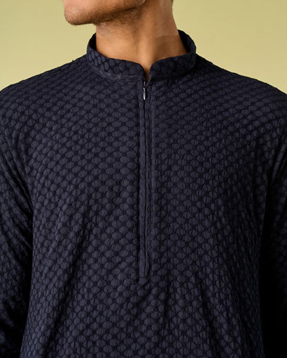 Diwas Men Dark Blue Radiance Kurta Pajama