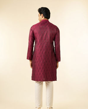 Diwas Men Wine-Colored Kurta Pajama