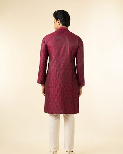 Diwas Men Wine-Colored Kurta Pajama