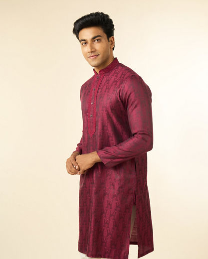 Diwas Men Wine-Colored Kurta Pajama