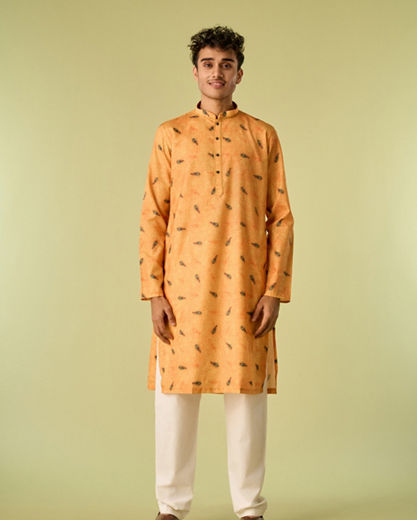 Diwas Men Mustard Mystique Kurta Pajama
