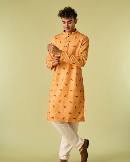 Diwas Men Mustard Mystique Kurta Pajama