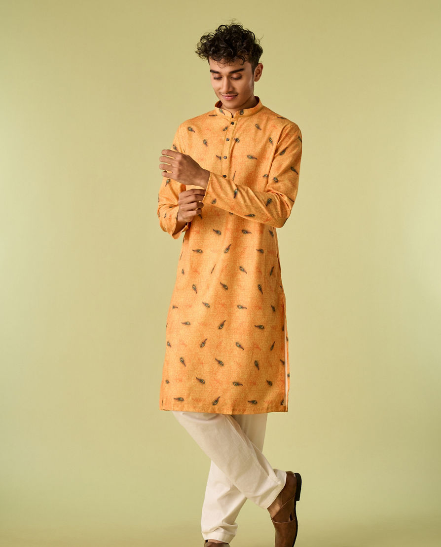 Diwas Men Mustard Mystique Kurta Pajama