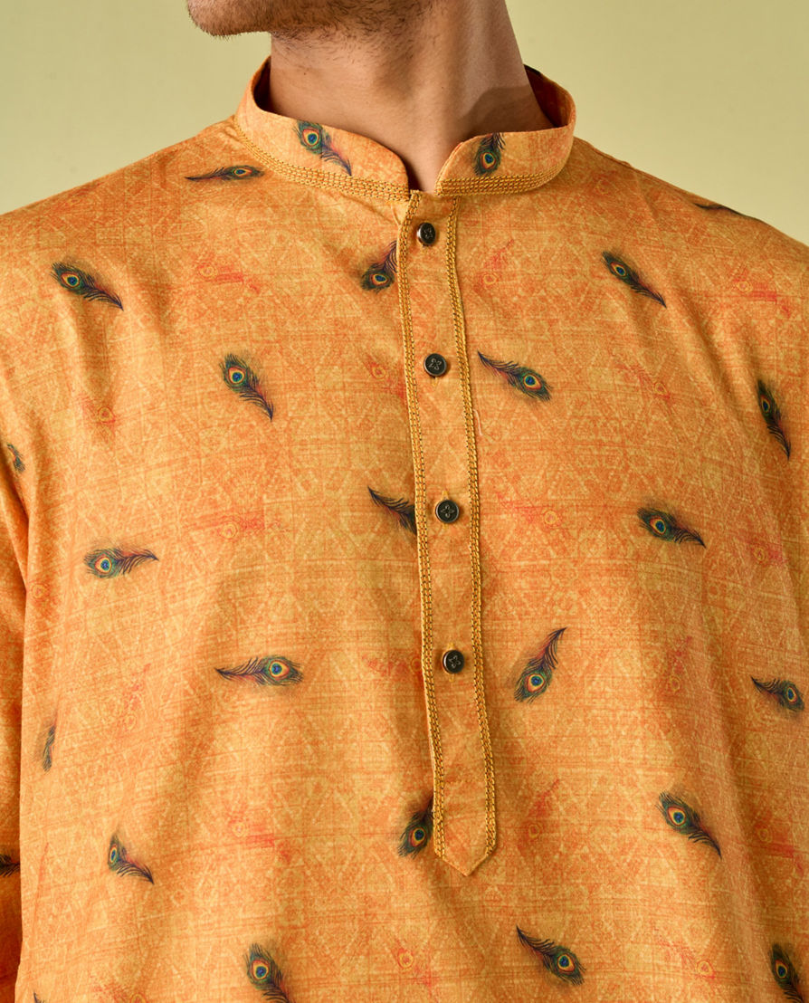 Diwas Men Mustard Mystique Kurta Pajama
