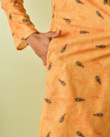 Diwas Men Mustard Mystique Kurta Pajama