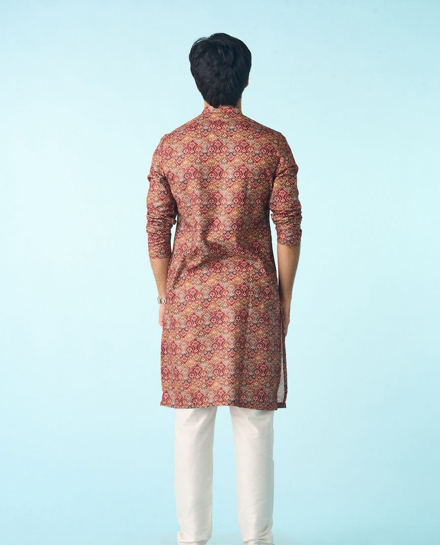 Diwas Men Gleaming Tan Kurta Pajama Set