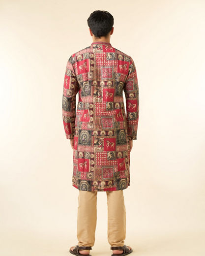 Diwas Men Regal Red Enchantment Kurta Pajama