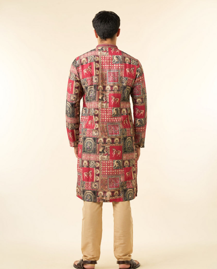 Diwas Men Regal Red Enchantment Kurta Pajama