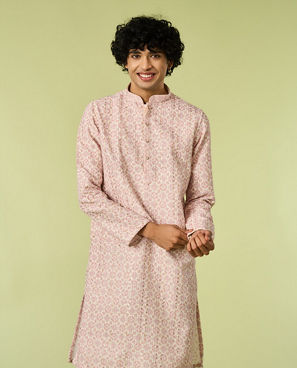 Diwas Men Pink Elegance Georgette Kurta Pajama