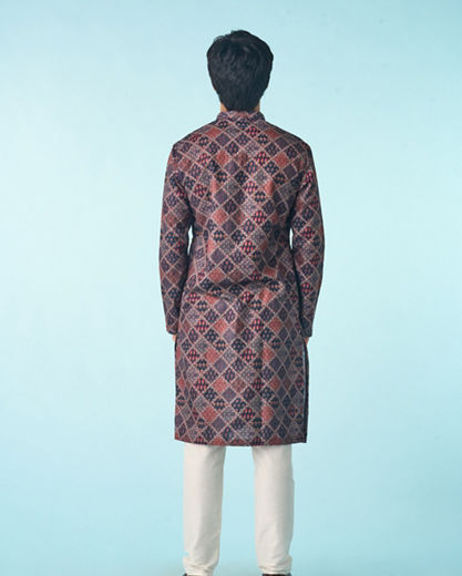 Diwas Men Regal Dark Blue Kurta Pajama