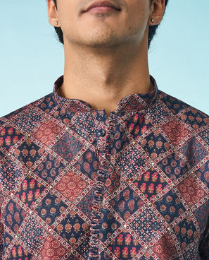 Diwas Men Regal Dark Blue Kurta Pajama