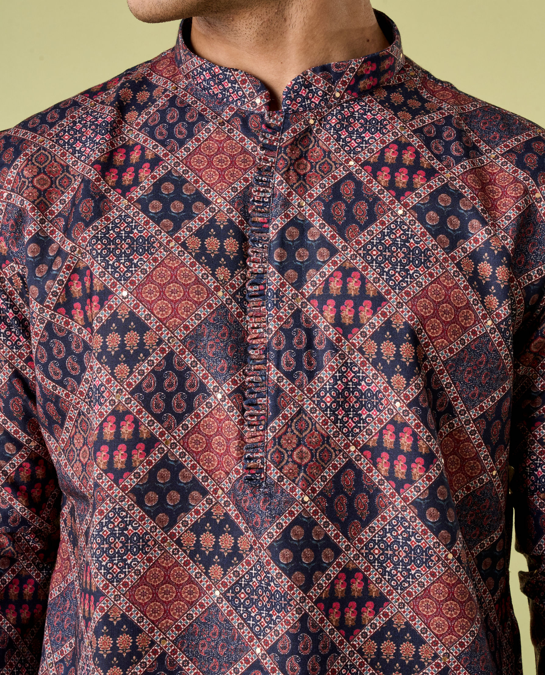 Diwas Men Regal Dark Blue Kurta Pajama