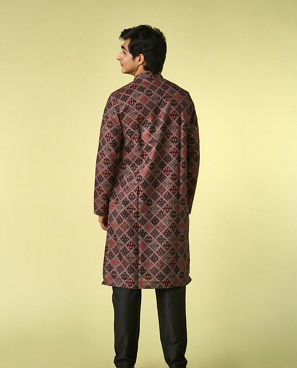 Diwas Men Elegant Black Cotton Kurta Pajama