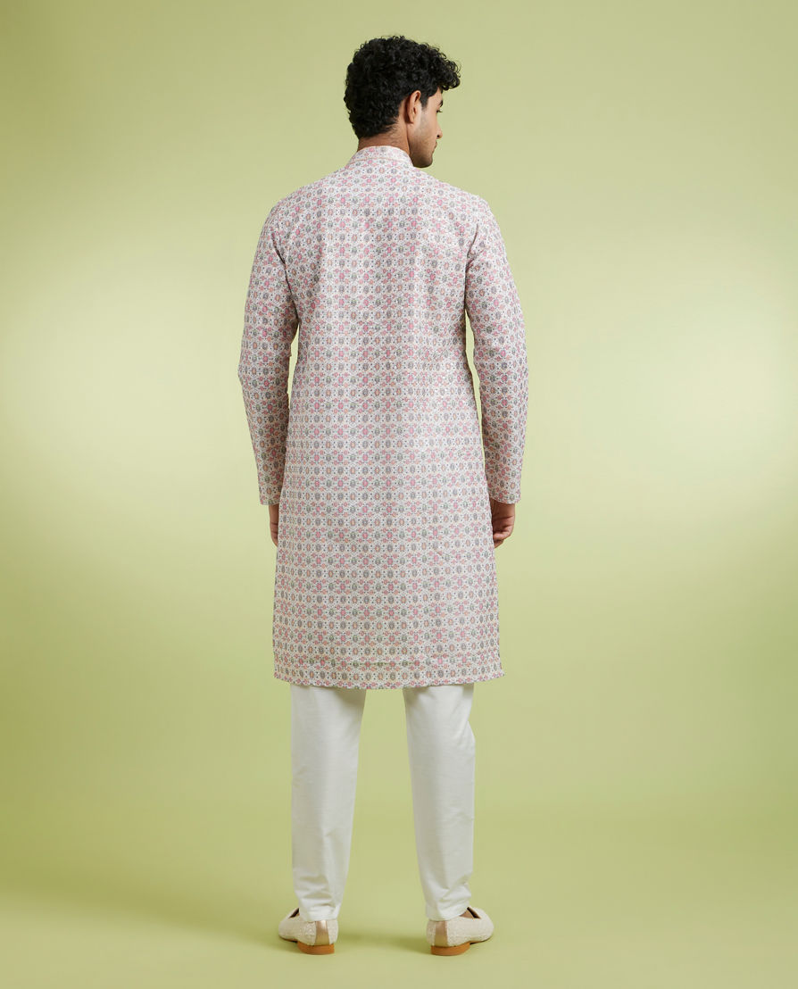 Diwas Men Allure Warm White Pink Kurta Pajama