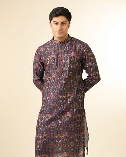 Diwas Men Enchanting Dark Blue Kurta Pajama