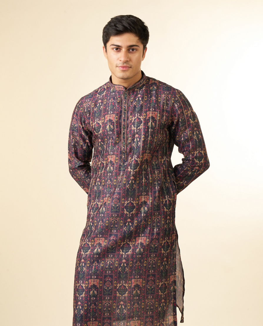 Diwas Men Enchanting Dark Blue Kurta Pajama