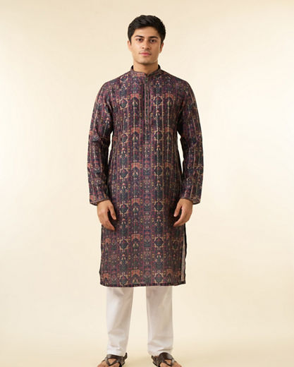 Diwas Men Enchanting Dark Blue Kurta Pajama