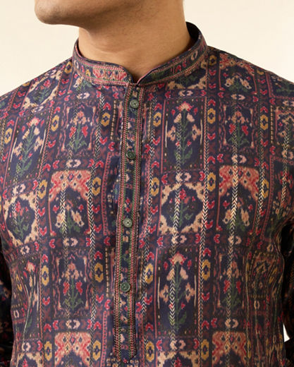 Diwas Men Enchanting Dark Blue Kurta Pajama