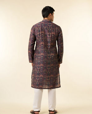 Diwas Men Enchanting Dark Blue Kurta Pajama