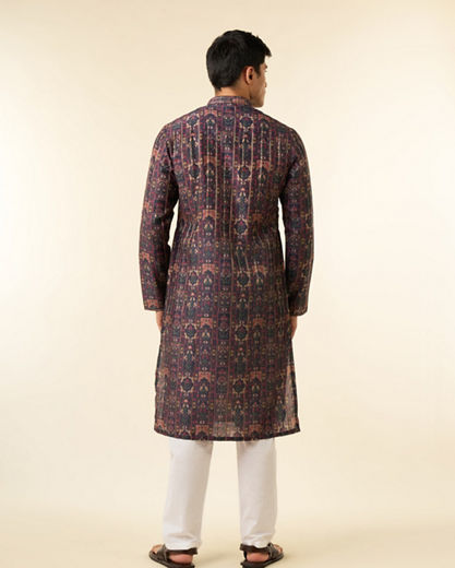 Diwas Men Enchanting Dark Blue Kurta Pajama