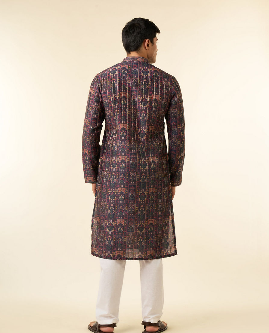 Diwas Men Enchanting Dark Blue Kurta Pajama