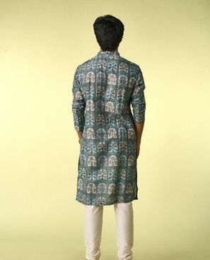Diwas Men Teal Green Festive Kurta Pajama