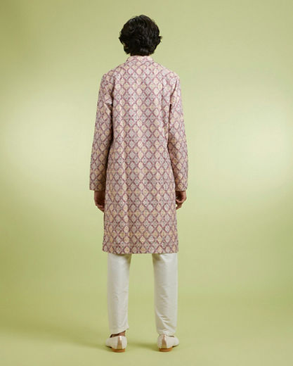 Diwas Men Beige Rust Stellar Kurta Pajama
