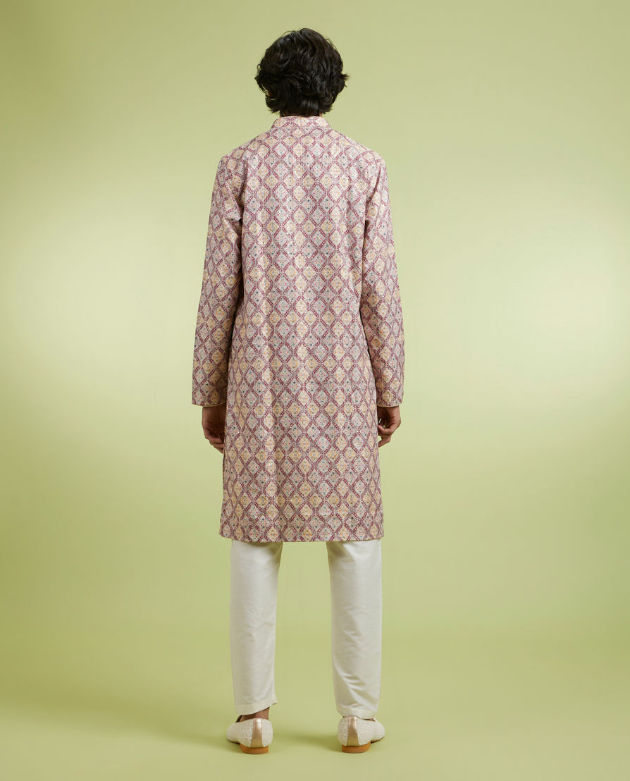 Diwas Men Beige Rust Stellar Kurta Pajama