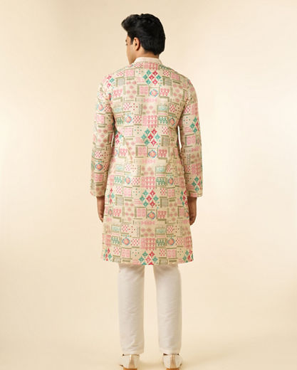 Diwas Men Delicate Beige Celebration Kurta Pajama