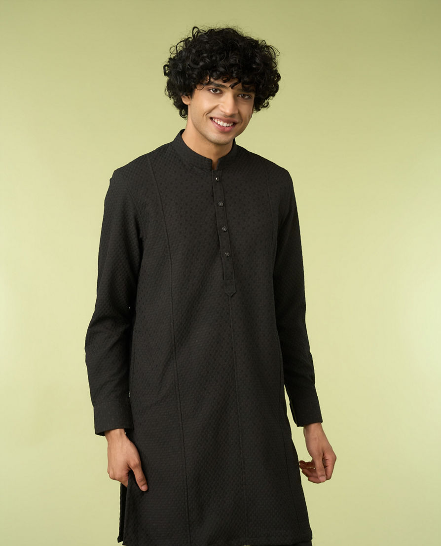 Diwas Men Black Opulence Kurta Pajama