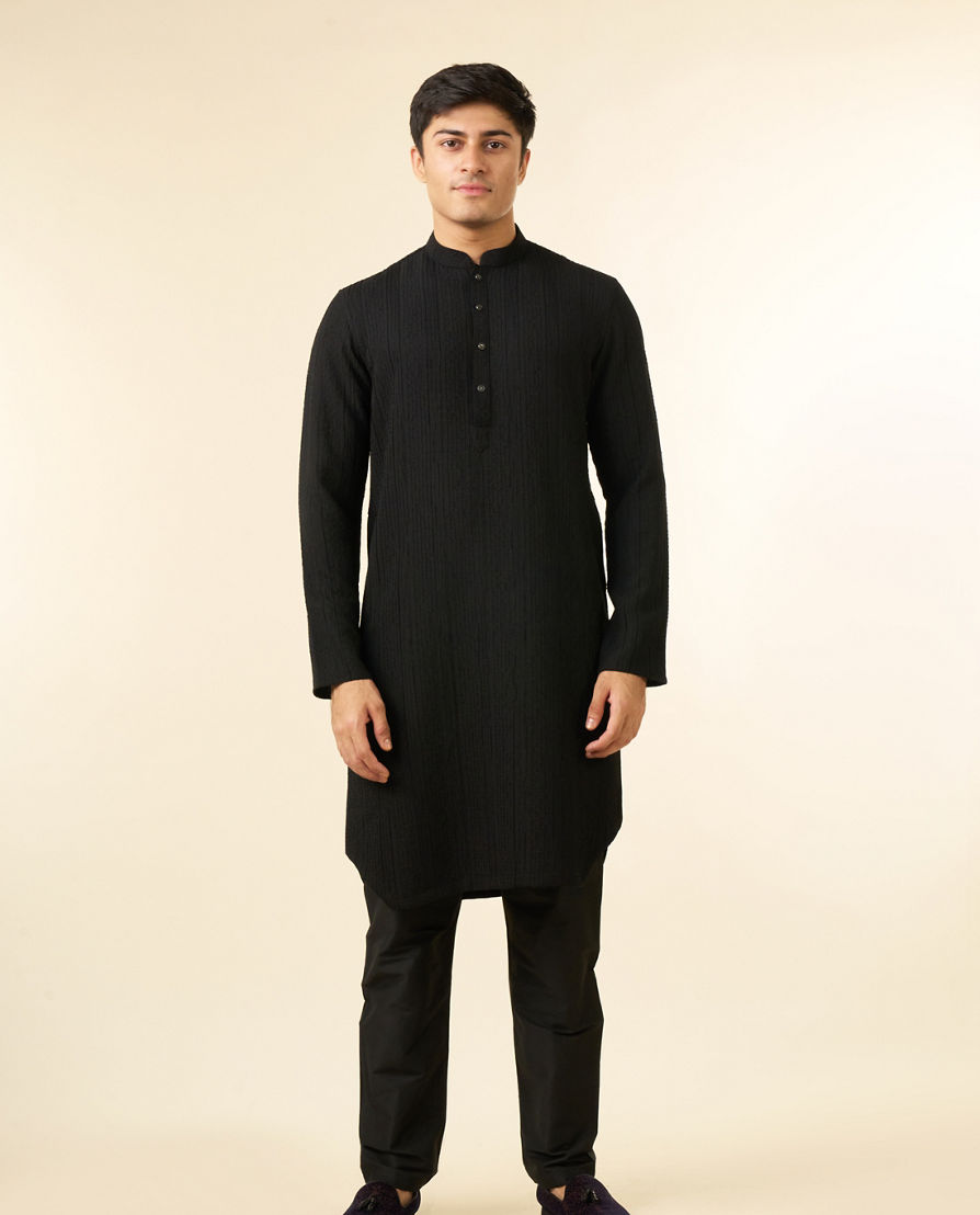 Diwas Men Black Opulence Kurta Pajama