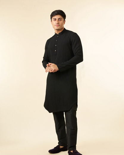 Diwas Men Black Opulence Kurta Pajama