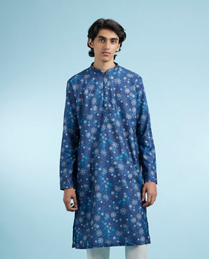 Diwas Men Elegant Dark Blue Kurta Pajama