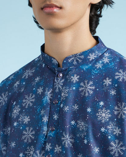 Diwas Men Elegant Dark Blue Kurta Pajama