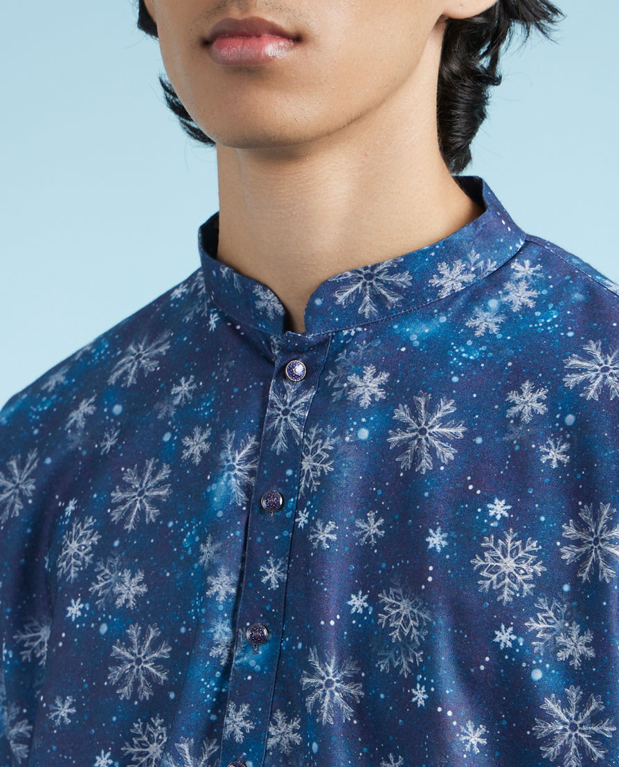 Diwas Men Elegant Dark Blue Kurta Pajama
