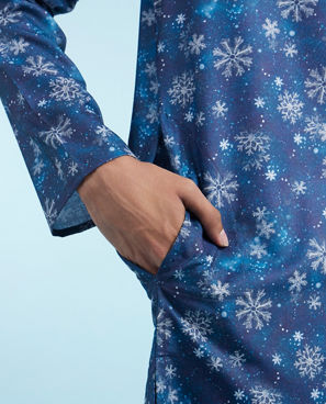Diwas Men Elegant Dark Blue Kurta Pajama