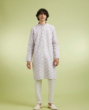 Diwas Men Cream Charm Kurta Pajama Set