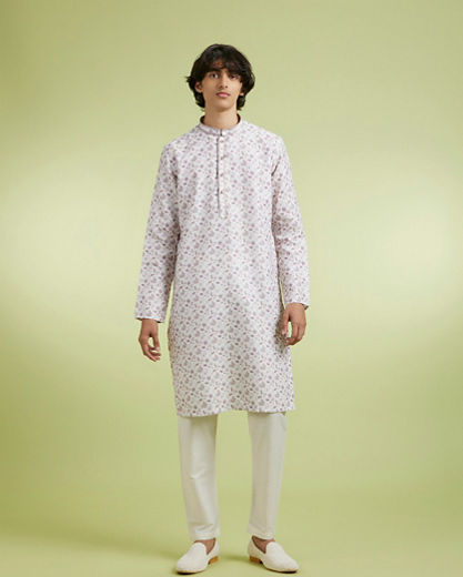 Diwas Men Cream Charm Kurta Pajama Set