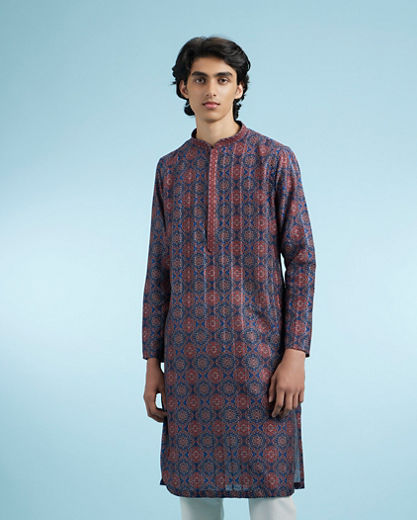 Diwas Men Elegant Dark Blue Kurta Pajama