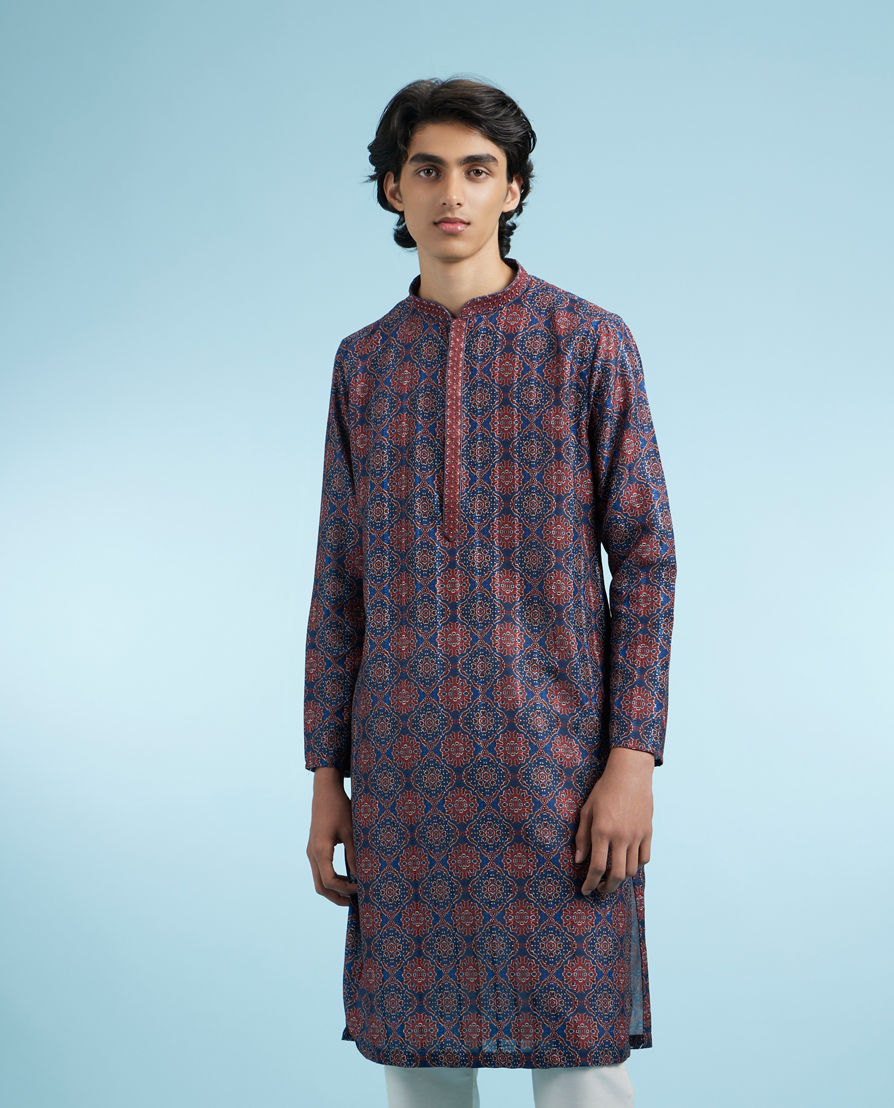 Diwas Men Elegant Dark Blue Kurta Pajama