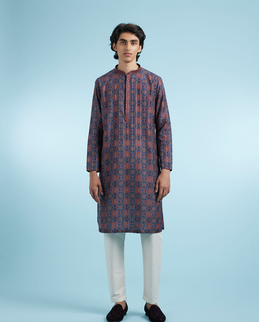 Diwas Men Elegant Dark Blue Kurta Pajama