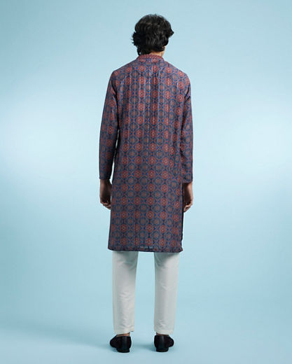 Diwas Men Elegant Dark Blue Kurta Pajama