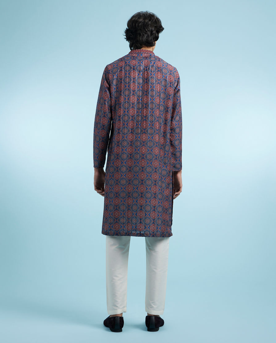 Diwas Men Elegant Dark Blue Kurta Pajama