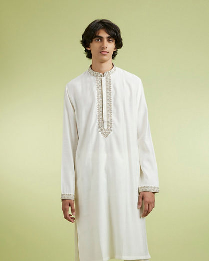 Diwas Men Warm White Elegance Kurta Pajama