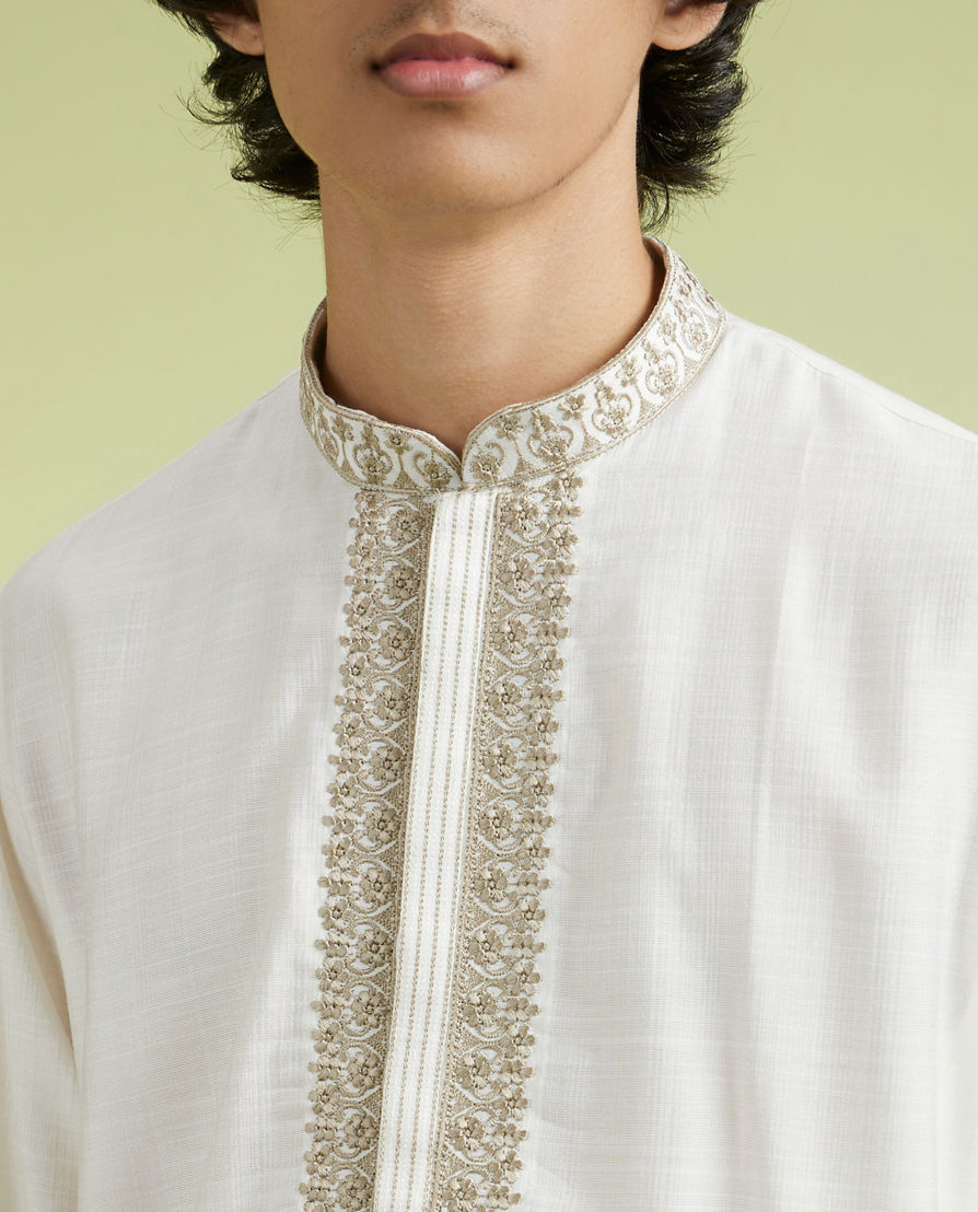 Diwas Men Warm White Elegance Kurta Pajama