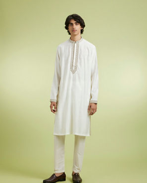 Diwas Men Warm White Elegance Kurta Pajama