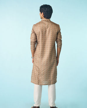 Diwas Men Mehndi Green Kurta Pajama