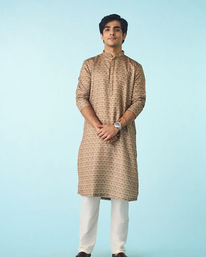 Diwas Men Mehndi Green Kurta Pajama